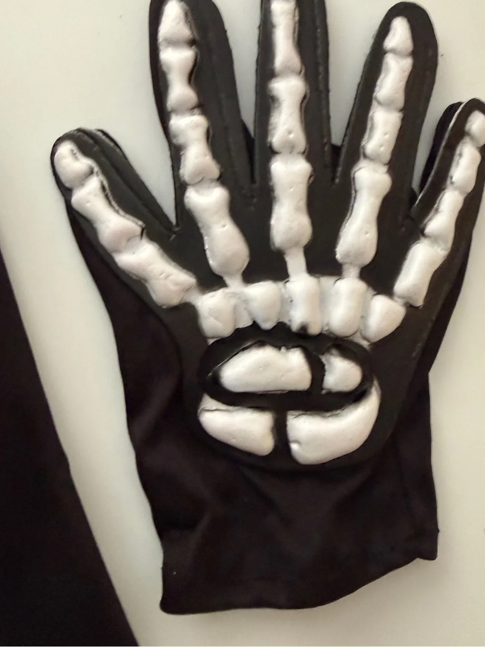 Kids Skull Mask and Skeleton Gloves Costume Set - Black & White Medium 10/12